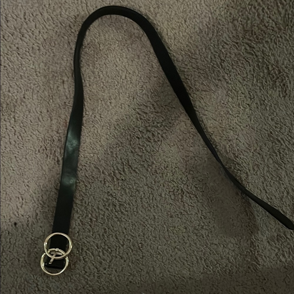 Elegant Black Belt with Gold Buckle